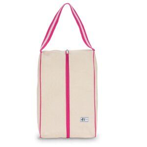 Ame & Lulu Natural/Pink Hamptons Shoe Bag Tennis Pickleball NWT